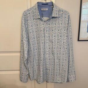 Tommy Bahama Light Blue Patterned Men's Shirt